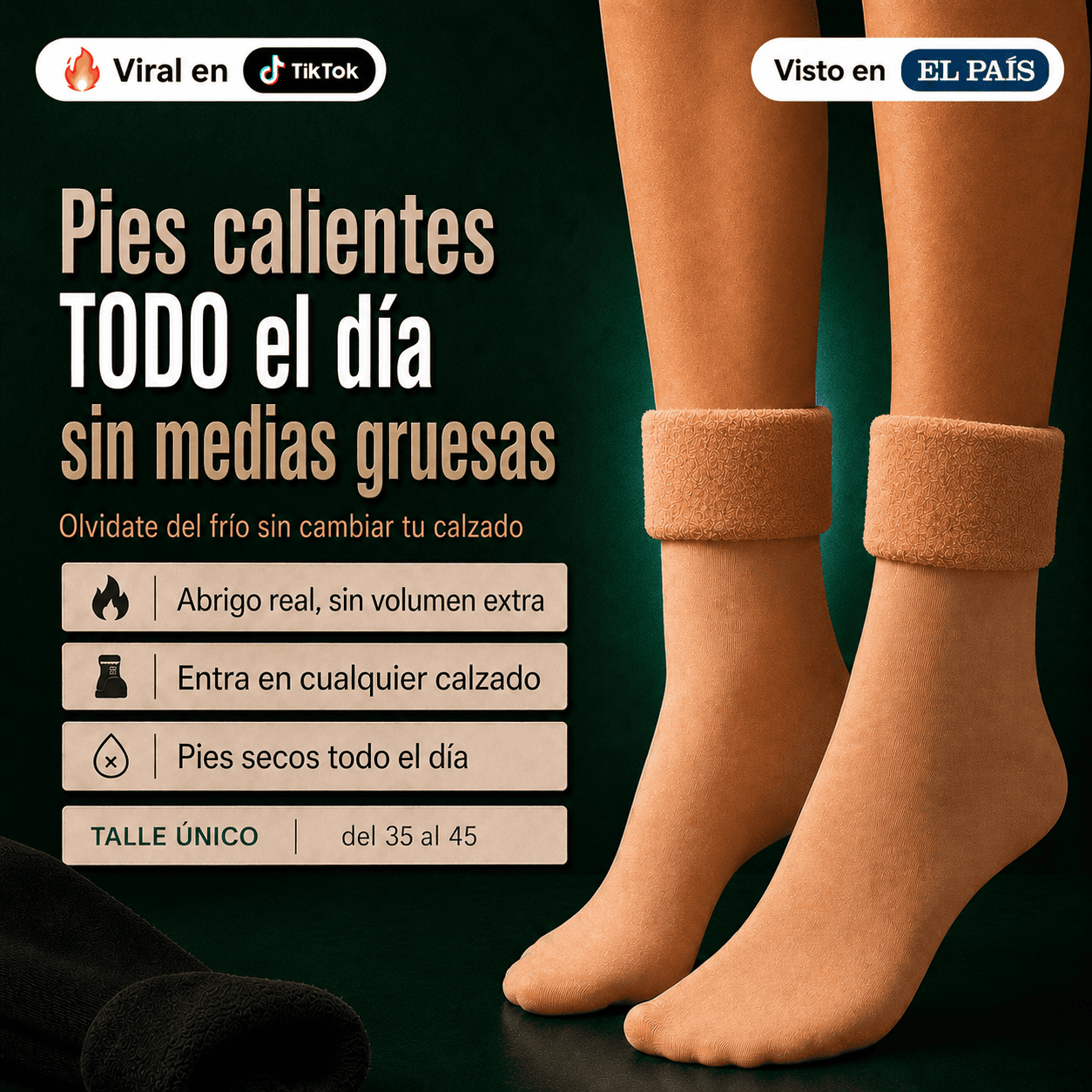 PARES DE MEDIAS TERMICAS SUAVES CALCETINES ABRIGADOS