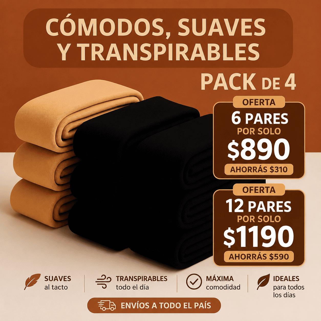 PARES DE MEDIAS TERMICAS SUAVES CALCETINES ABRIGADOS